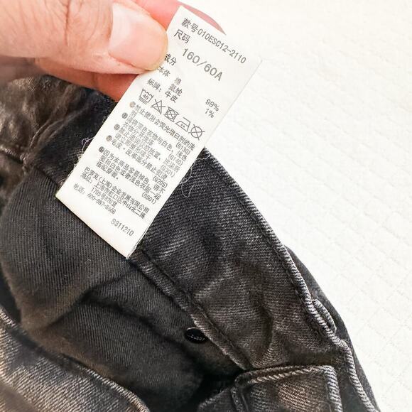 Moussy Vintage Black Charcoal Distressed Denim Jeans Straight Leg Size 25 - Picture 4 of 8